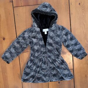 American Widgeon Coat Girls 7 Faux Fur Hooded Fleece Zip Jacket Warm Winter